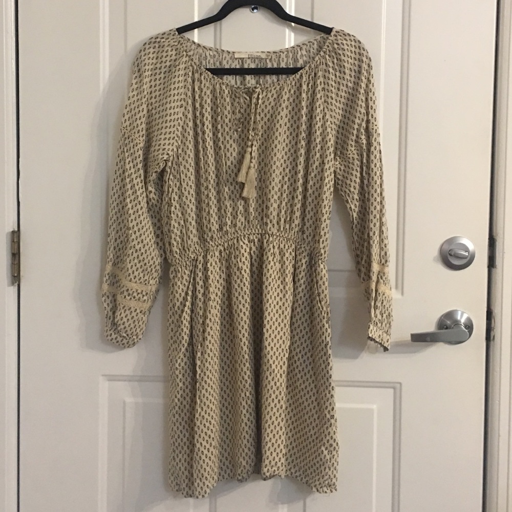 Adorable Tan-Patterned Dress